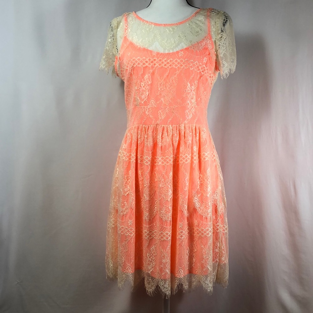 Ark & Co. women’s coral/lace dress size medium